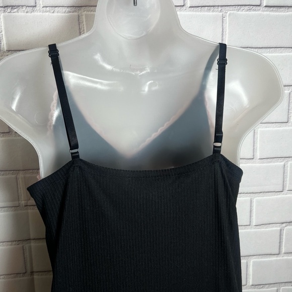 SPOILED ANGEL Black ribbed cami sleep strecth Dress with Pink Lace Trim/size M - Picture 11 of 13